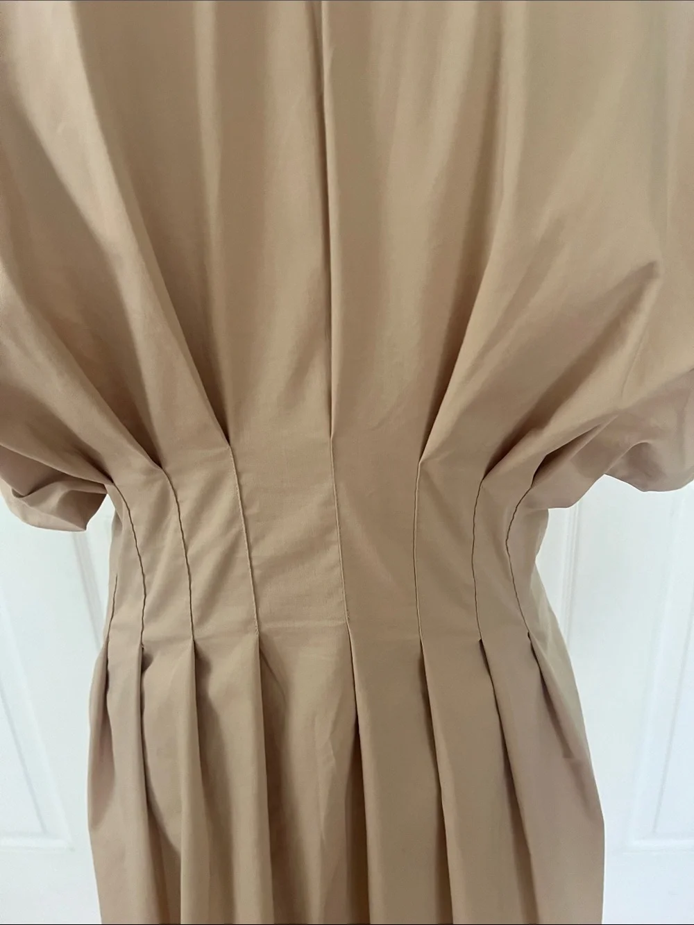 New Anthropologie Exquise dress Tobie Midi Button Down Pleated Waist pockets - Picture 7 of 10